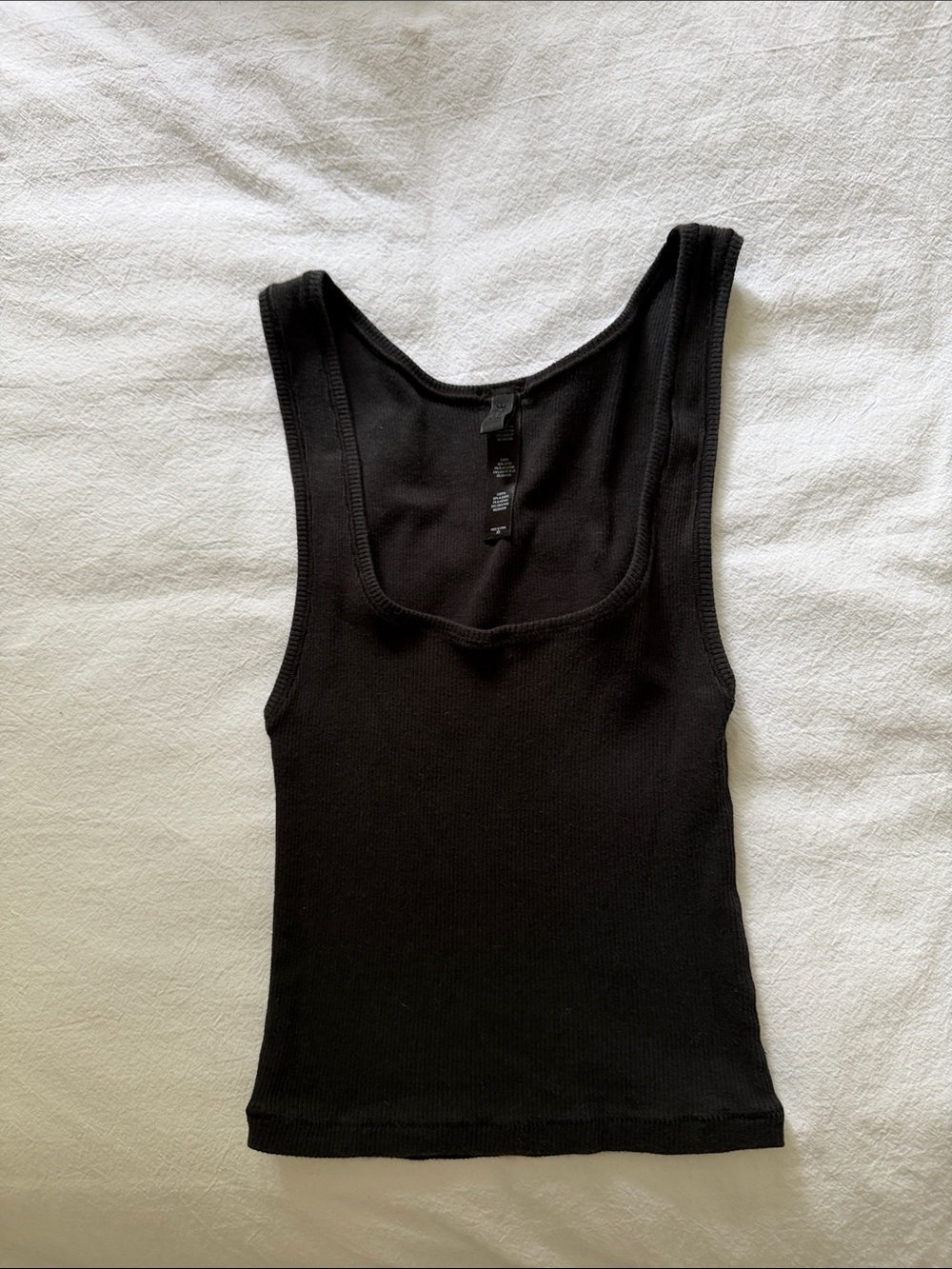 SKIMS Black Ribbed Scoop Tank Top